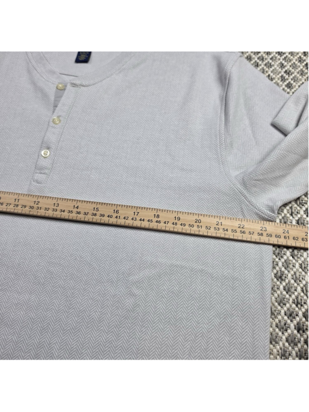 Polo Ralph Lauren Sleepwear Henley Shirt Mens XL Gray Herringbone Pony Cotton LS - Picture 7 of 9